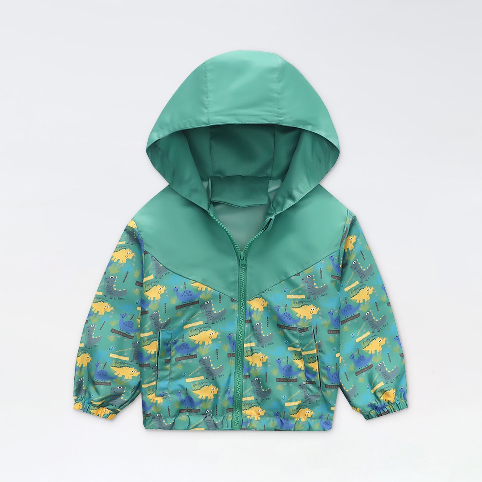 Wavsuf Children Coat for Snow with Hood Winter Boys and Girls Dinosaur