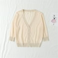thumbnail image 1 of Wavsuf Children Coats for Girls And Boys Fall And Winter Long Sleeve Solid Thin Button Breathable Casual Beige Jackets Size 4-5 Years, 1 of 3