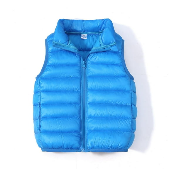Wavsuf Children Jackets Boys and Girls Thermal Winter Blue Vest Size 2 Years