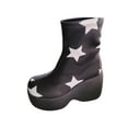 thumbnail image 1 of Wavsuf Combat Boots for Women Winter with High Heel Short Ankle-High Chunky Black Shoes Size 41, 1 of 2