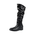 thumbnail image 1 of Wavsuf Cowgirl Boots for Girls Knee High Oversized Flat Winter Black Shoes Size 36, 1 of 8
