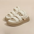 thumbnail image 1 of Wavsuf Flat Sandals for Women Casual Summer Outdoor Beige Sandals Shoes Size 4.5, 1 of 5