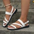 thumbnail image 1 of Wavsuf Flat Sandals for Women Casual Summer Wide Beach White Sandals Shoes Size 5.5, 1 of 6