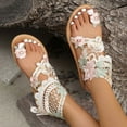 thumbnail image 1 of Wavsuf Flat Sandals for Women Wide Beach Casual Summer White Thong Sandals Size 9.5, 1 of 1