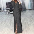thumbnail image 1 of Wavsuf Formal Dresses for Women Clearance Maxi Summer And Fall Long Sleeve Black Dress Size M, 1 of 6