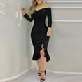 thumbnail image 1 of Wavsuf Formal Dresses for Women Summer And Fall Sequins Evening Gown Solid Maxi Black Dress Size S, 1 of 5