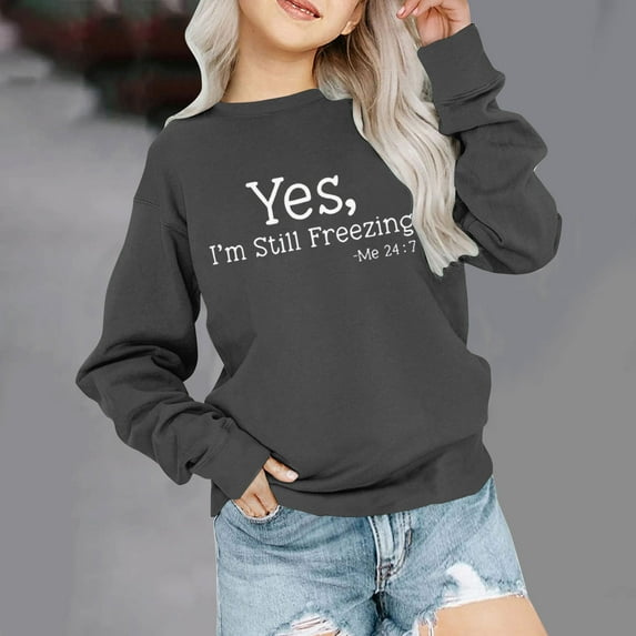 Cethrio Girls Sweatshirts Pullover Printed Spring Dark Gray Tops Size 9-10 Years