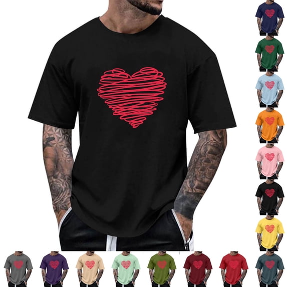 Wavsuf Graphic T Shirts Men Tees Short Sleeve Round Neck T Shirt Gray Size S