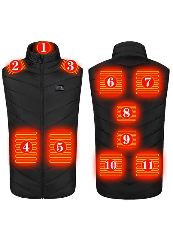Heated Jackets for Women No Batteries with Pockets Warm Black Unisex Outwear Size L