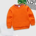 thumbnail image 1 of Wavsuf Kids Long Sleeve T-Shirt Solid Pullover Spring Orange Tops Size 80, 1 of 4