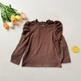 thumbnail image 1 of Wavsuf Kids Long Sleeve T-Shirt Spring Pullover Brown Tops Size 140, 1 of 7
