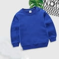 thumbnail image 1 of Wavsuf Kids Long Sleeve T-Shirt Spring Pullover Solid Blue Tops Size 80, 1 of 4