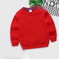 thumbnail image 1 of Cethrio Kids Long Sleeve T-Shirt Spring Pullover Solid Red Tops Size 80, 1 of 4