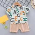 thumbnail image 1 of Wavsuf Kids Sets Boy Short Sleeve Comfort Printed Shorts Green Outfits Set Size 12-18 Months, 1 of 5