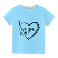 thumbnail image 1 of Wavsuf Kids Short Sleeve T-Shirt Solid Printed Casual Summer Blue Shirts Size 7 Years, 1 of 4
