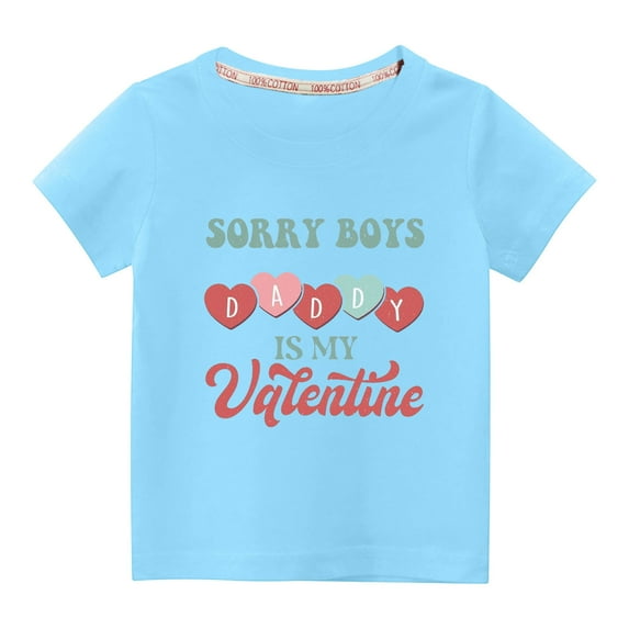 Wavsuf Kids Short Sleeve T-Shirt Solid Printed Casual Summer Blue Shirts Size 9 Years