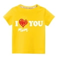 thumbnail image 1 of Wavsuf Kids Short Sleeve T-Shirt Solid Printed Casual Summer Yellow Shirts Size 7 Years, 1 of 3