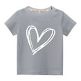 thumbnail image 1 of Wavsuf Kids T-Shirts Girls Printed Casual Summer Gray Shirts Size 7 Years, 1 of 3
