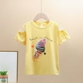 thumbnail image 1 of Wavsuf Kids T-Shirts Girls and Boys Summer Yellow Shirts Size 5Y, 1 of 3