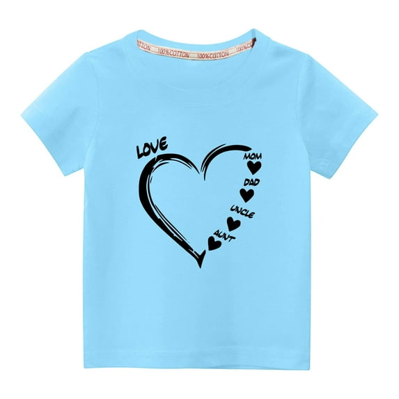 Wavsuf Kids T-Shirts for Boys Solid Printed Casual Summer Blue Shirts Size 9 Years