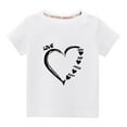 thumbnail image 1 of Wavsuf Kids T-Shirts for Boys Solid Printed Casual Summer White Shirts Size 7 Years, 1 of 4