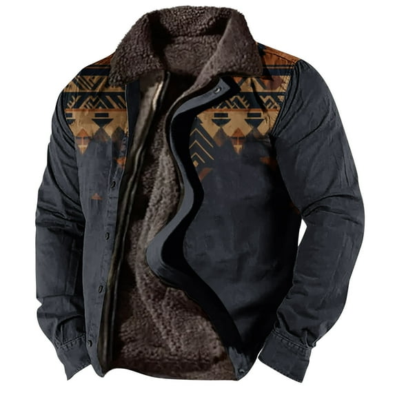 Wavsuf Men's Corduroy Jacket Winter Jackets Heavyweight for Men Coat Navy Size XL