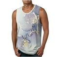 thumbnail image 1 of Wavsuf Men's Print Tank Top Sports Crew Neck Casual Sleeveless Light Blue T-shirt Tank Size S, 1 of 1
