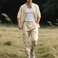 thumbnail image 1 of Wavsuf Men's Sweatsuits Set 2 piece Jogger Set for Men Loose Cotton Shirt Sweatshirt and Sweatpants Khaki Size XL, 1 of 9