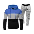 thumbnail image 1 of Wavsuf Men's Sweatsuits Set 2 piece Jogger Set for Men Motion Shirt Sweatshirt and Sweatpants Blue Size 2XL, 1 of 2