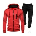 thumbnail image 1 of Wavsuf Men's Sweatsuits Set 2 piece Jogger Set for Men Motion Shirt Sweatshirt and Sweatpants Red Size S, 1 of 2