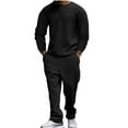 thumbnail image 1 of Wavsuf Men's Sweatsuits Set 2 piece Jogger Set for Men Pocket Sweatshirt and Sweatpants Black Size L, 1 of 5