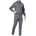 thumbnail image 1 of Wavsuf Men's Sweatsuits Set 2 piece Jogger Set for Men Shirt Lightweight Jacket and Sweatpants Gray Size XL, 1 of 7