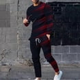thumbnail image 1 of Wavsuf Men's Sweatsuits Set 2 piece Jogger Set for Men Tight Shirt Sweatshirt and Sweatpants Red Size M, 1 of 7