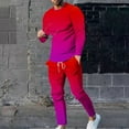 thumbnail image 1 of Wavsuf Men's Sweatsuits Set 2 piece Jogger Set for Men Tight Shirt Sweatshirt and Sweatpants Watermelon Red Size M, 1 of 7
