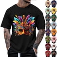 thumbnail image 1 of Wavsuf Mens Graphic Tees Men T Shirts Short Sleeve V-neck T Shirt Khaki Size 2XL, 1 of 6