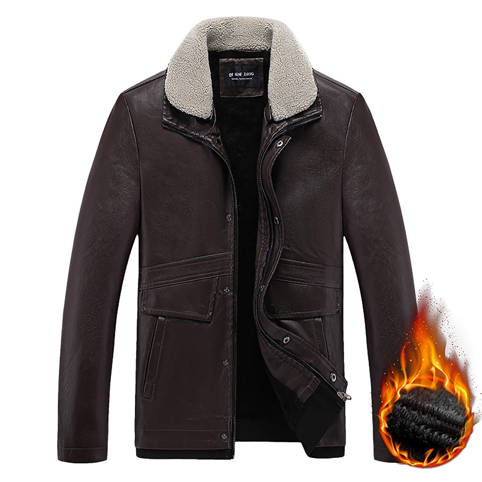 Wavsuf Mens Jackets Big And Tall Lightweight Casual Zip Pockets Plush