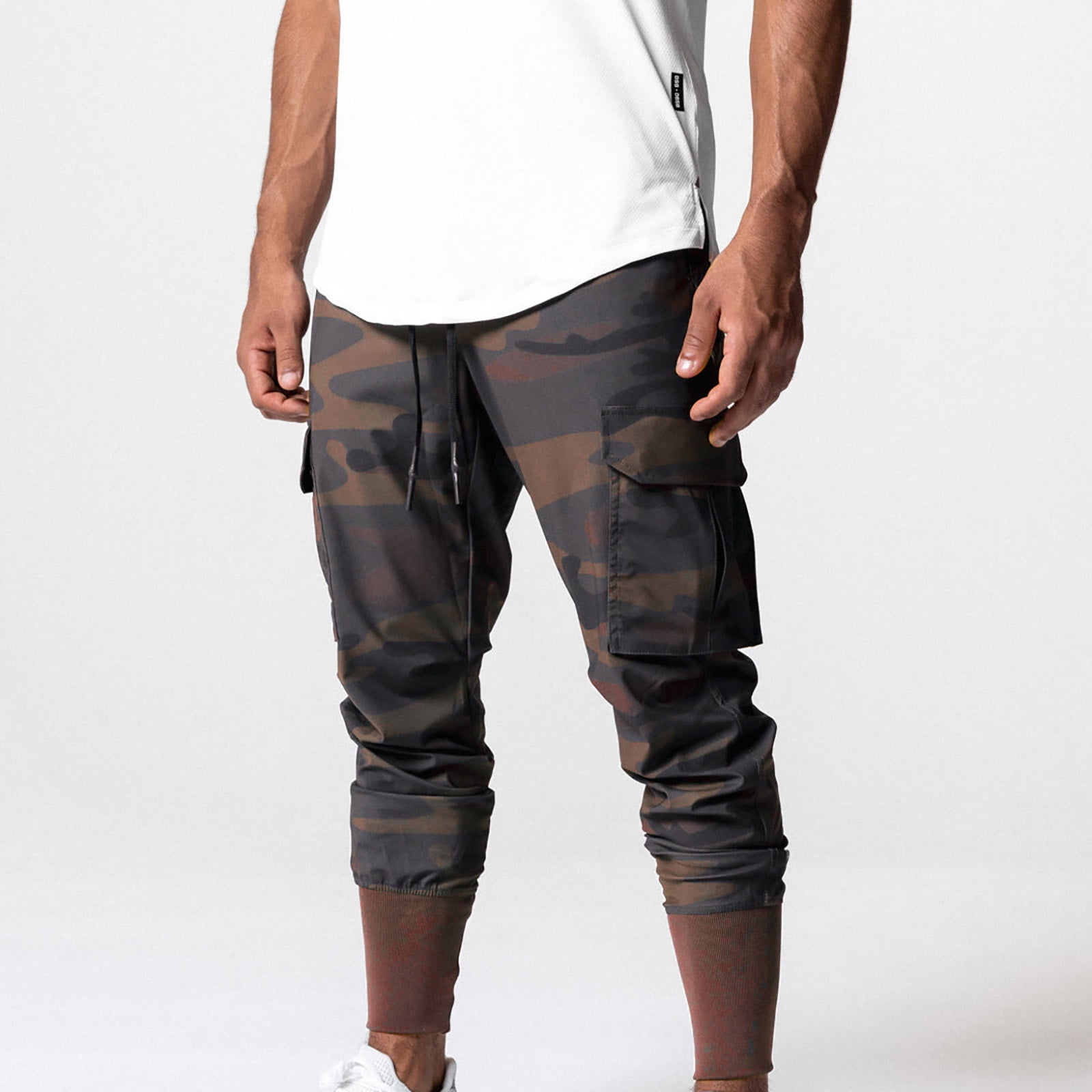 Wavsuf Mens Joggers Sweatpants Clearance Big and Tall Camouflage Pants Size 2XL