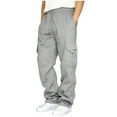 thumbnail image 1 of Wavsuf Mens Joggers Sweatpants Solid Drawstring with Pockets Gray Pants Size XL, 1 of 2