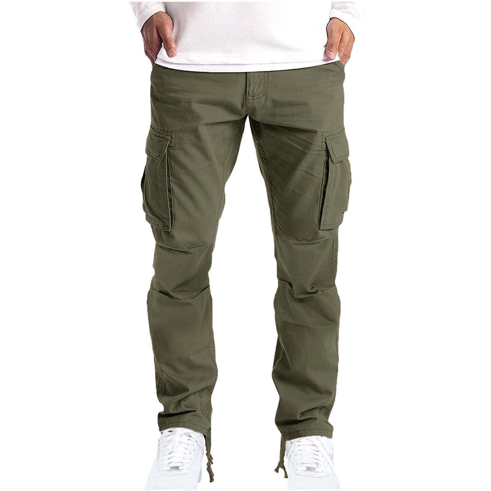 HRSR Men's Cargo Sweatpants with Pockets Casual Loose Trousers for