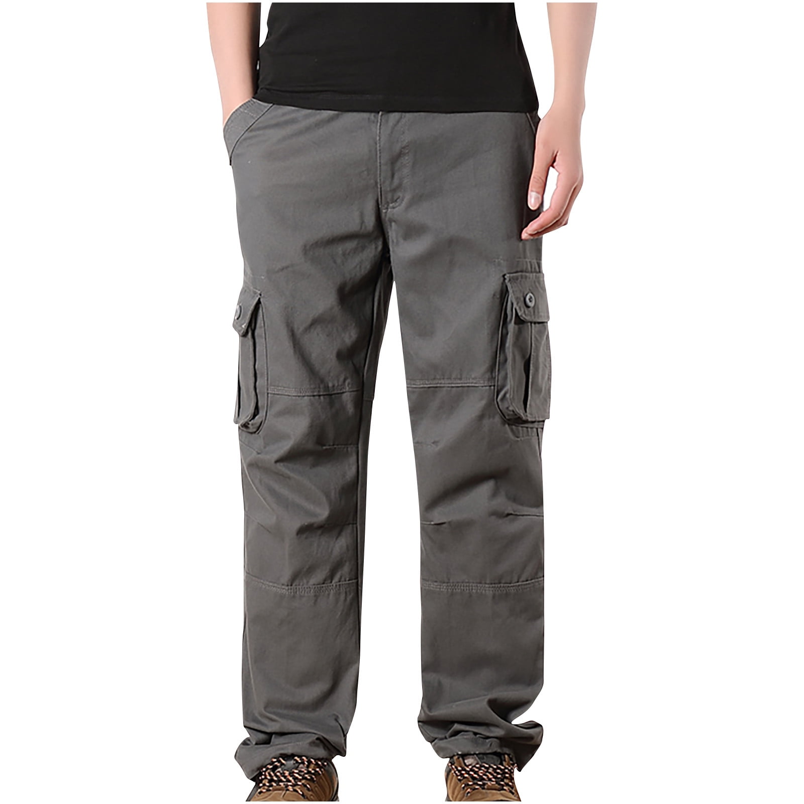 Wavsuf Mens Pants Cargo Big and Tall with Pockets Army Green