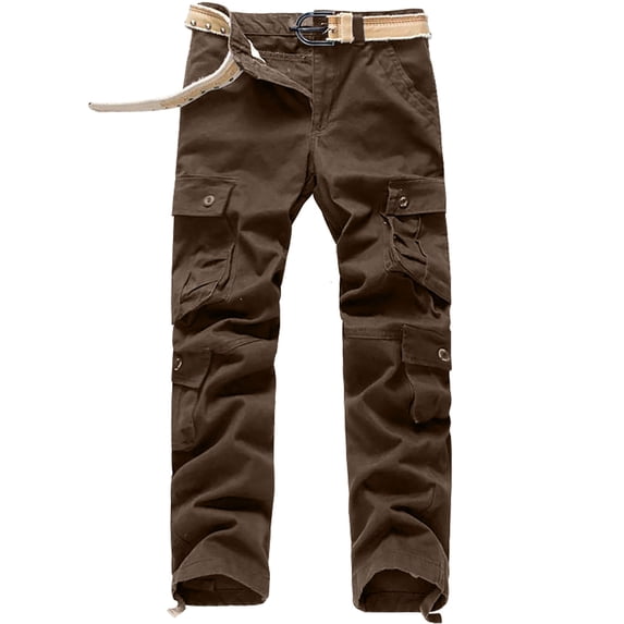 Wavsuf Mens Pants Cargo with Pockets Coffee Sweatpants Size 5XL