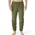 thumbnail image 1 of Wavsuf Mens Pants Elastic Waist Drawstring Home with Pockets Army Green Pants Size S, 1 of 6
