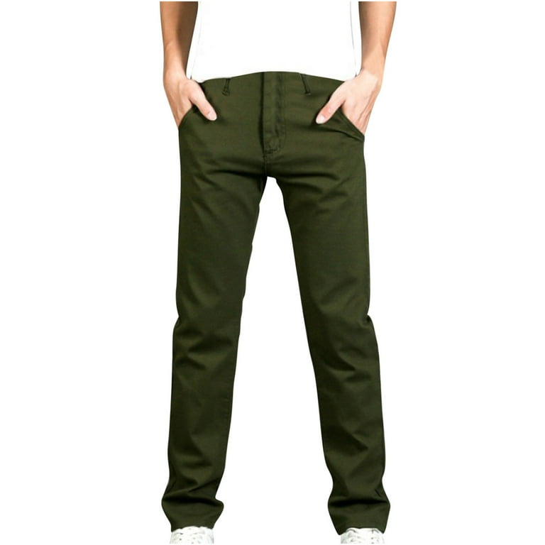 Wavsuf Mens Pants Jeans Big and Tall Army Green Pants Size 3XL