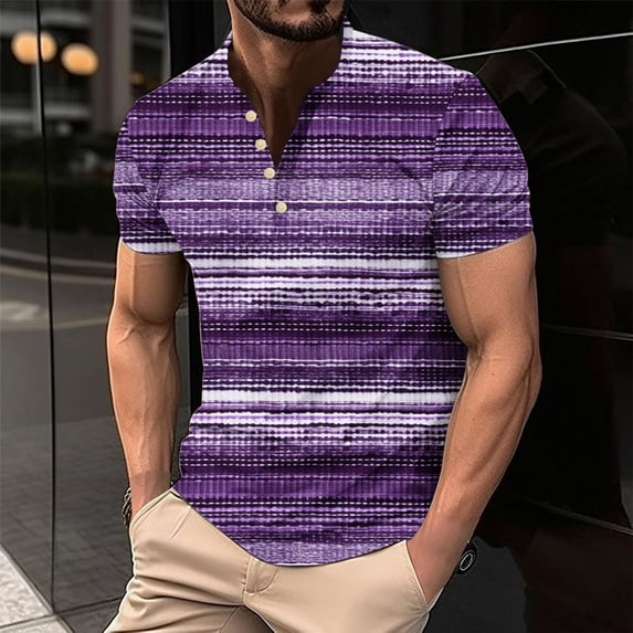 Wavsuf Mens Shirts Crew Neck Summer Multicolor T-Shirts Size XL