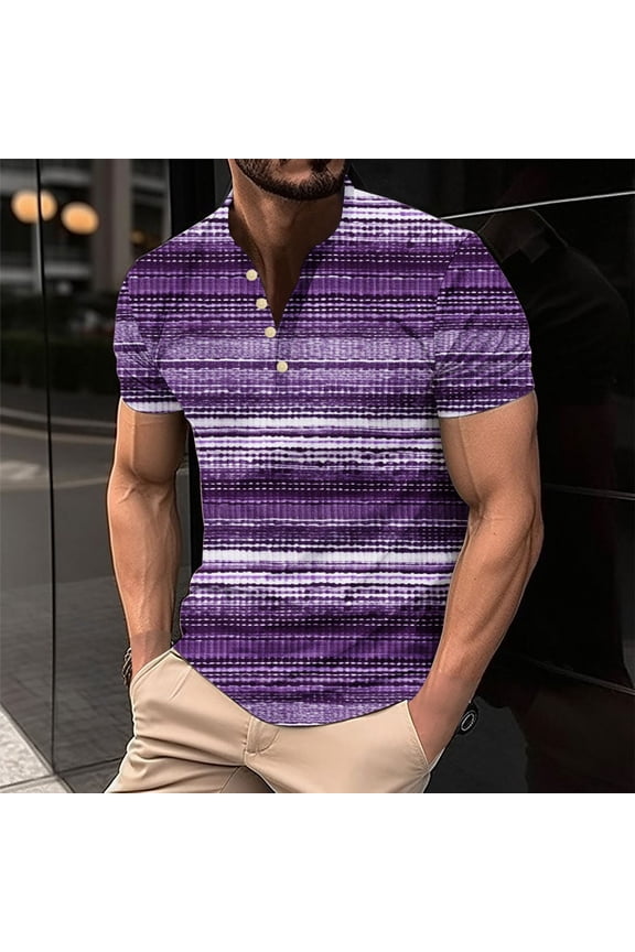 Mens Shirts Summer Crew Neck Multicolor T-Shirts Size 5XL