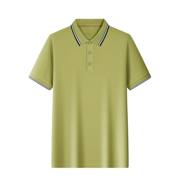 Wavsuf Mens Shirts Summer Turndown Army Green Shirts Size 2XL