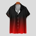 thumbnail image 1 of Wavsuf Mens Shirts Summer Turndown Gradient Red Shirts Size XL, 1 of 5
