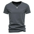 thumbnail image 1 of Wavsuf Mens Shirts Summer V-neck Dark Gray T-Shirts Size L, 1 of 1