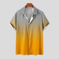 thumbnail image 1 of Wavsuf Mens Shirts Turndown Gradient Summer Yellow Shirts Size L, 1 of 5