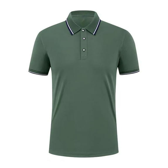 Wavsuf Mens Shirts Turndown Summer Army Green Shirts Size L